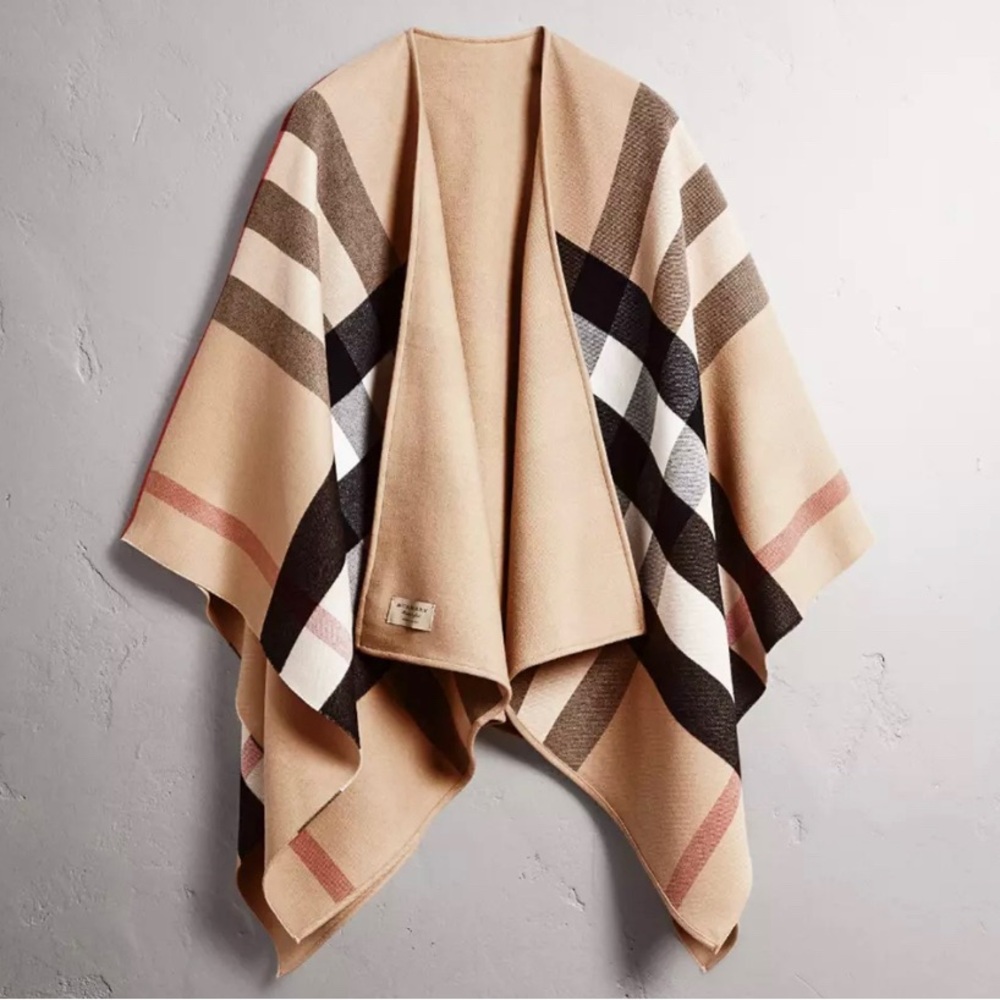 Burberry check reversible cape